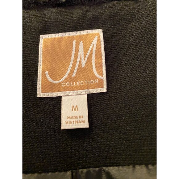 JM Collection Womens Black Faux Fur Jacket Medium - Picture 5 of 16